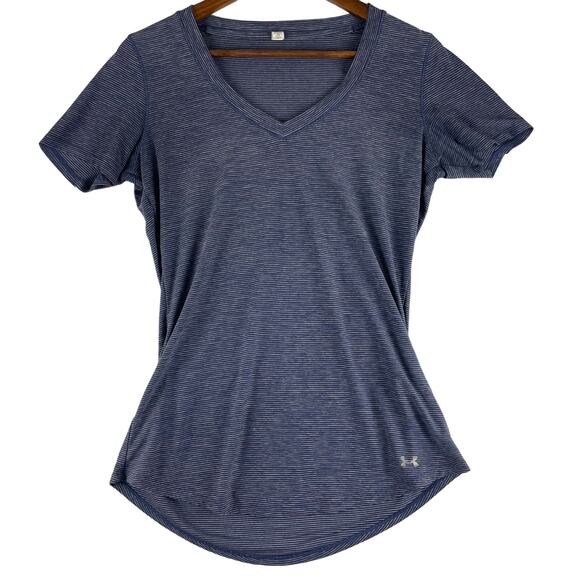 Under Armour Women's Athletic T-Shirt Striped Gray Small - Picture 1 of 7